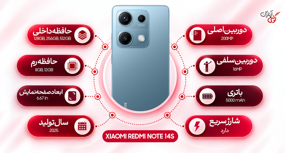 نقد و بررسی گوشی موبایل شیائومی مدل ردمی نوت 14S 4G ظرفیت 256 گیگابایت و رم 8 گیگابایت رجیسترشده