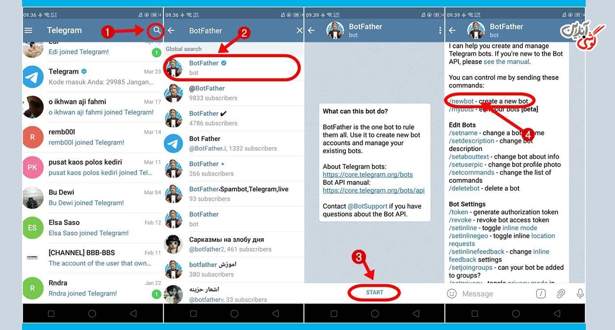 نحوه استفاده از BotFather برای ساخت ربات تلگرام