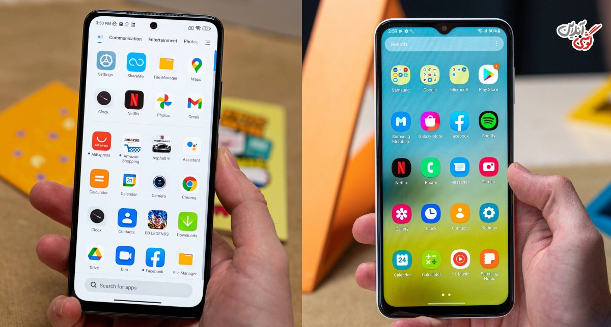 مقایسه نمایشگر گوشی سامسونگ Galaxy A13 و گوشی شیائومی ردمی نوت 11