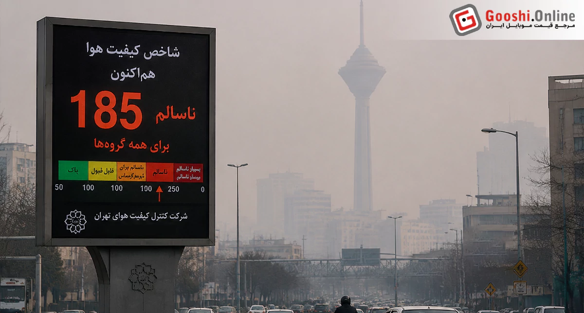 نمایی از نشانگر آلودگی هوا