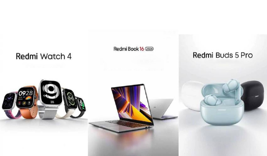 تصاویر Redmi Watch 4، Redmi Book 16 و Redmi Buds 5 Pro