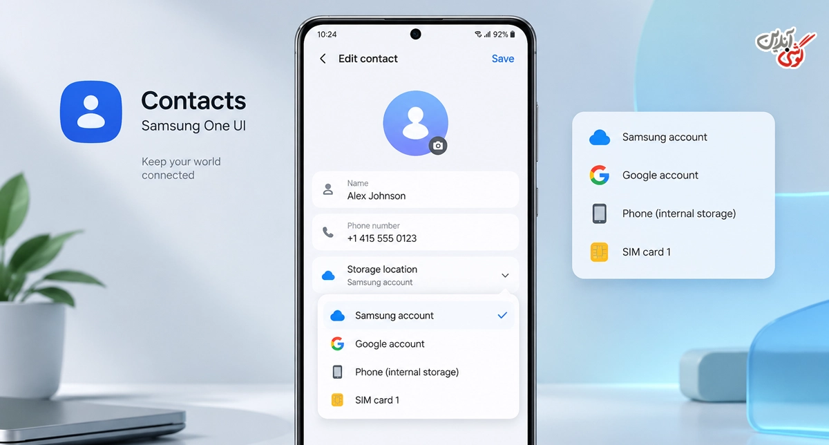 تصویری مرتبط با صفحه ویرایش یک مخاطب در Samsung Contacts