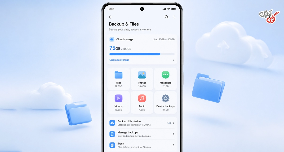 تصویری از بخش فایلها یا اطلاعات پشتیبانگیریشده در Xiaomi Cloud