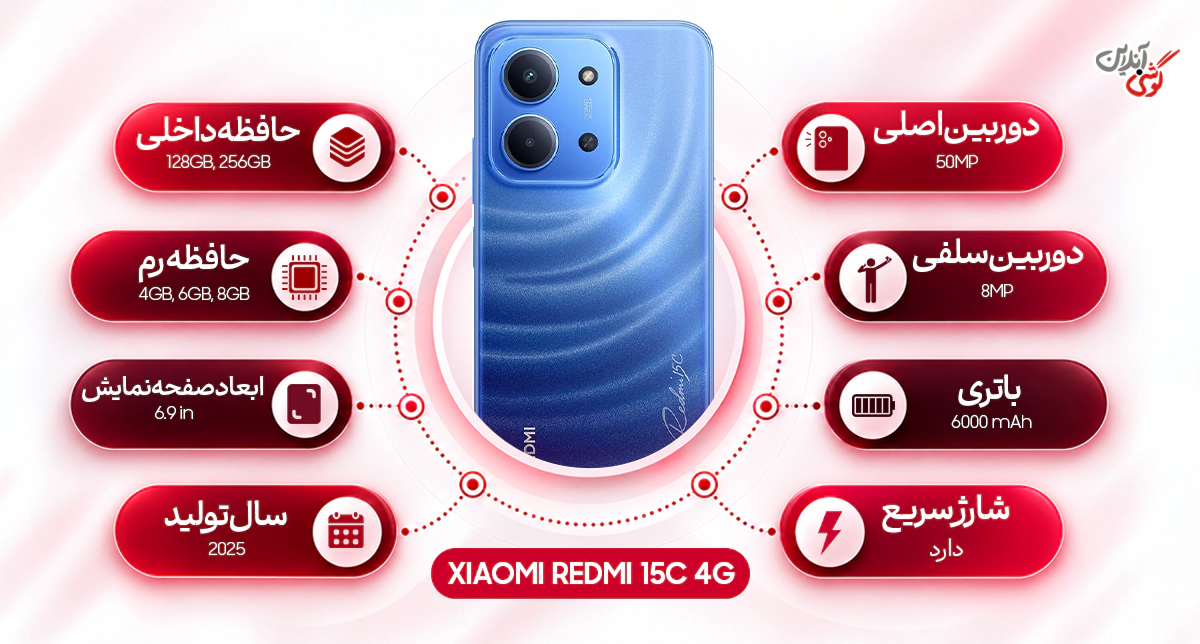 نقد و بررسی گوشی شیائومی Redmi 15C 4G ظرفیت 128 گیگابایت و رم 4 گیگابایت رجیسترشده