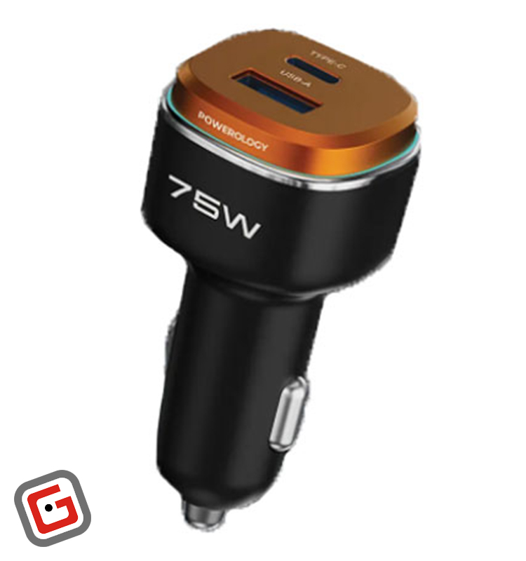 شارژر فندکی 75 وات پاورولوژی مدل PCCSR024BKOG