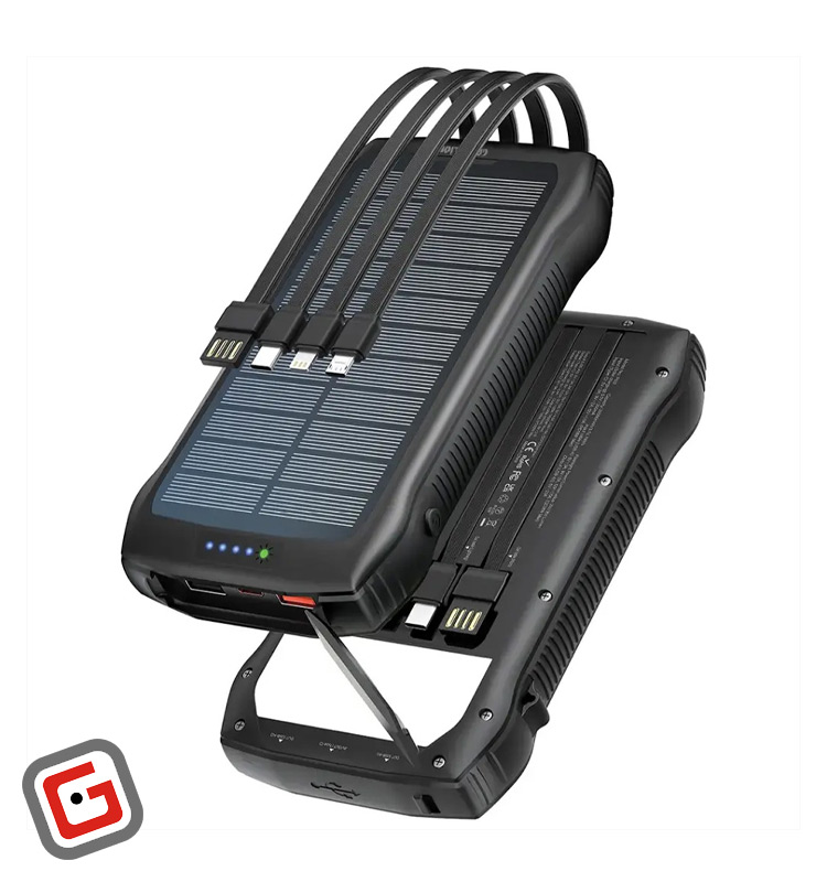 پاوربانک خورشیدی گرین لاین مدل Solar Force ظرفیت ۲۰۰۰۰ میلی‌آمپر ساعت